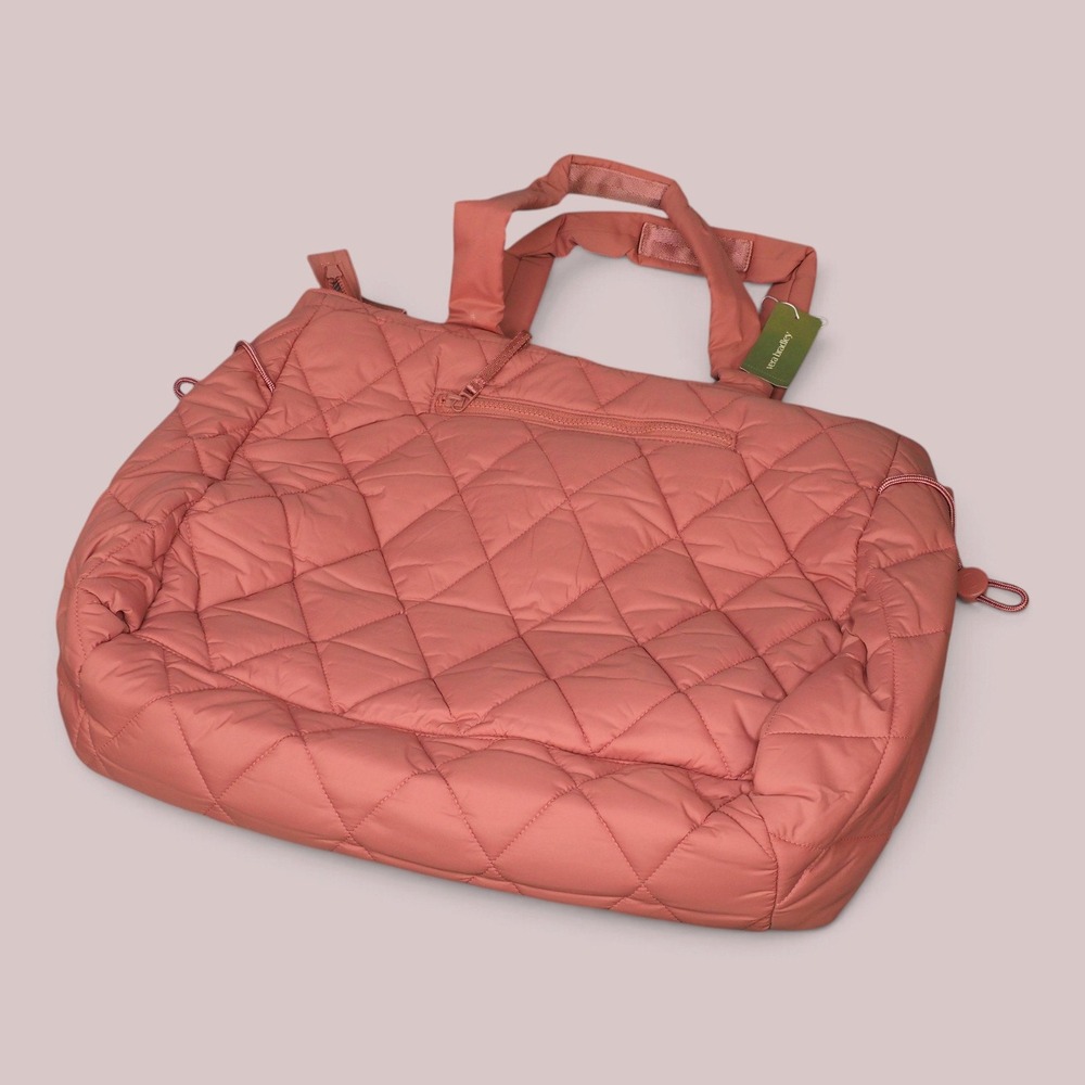Vera Bradley Quilted Puffer Tote Bag Weathered Rose Pink Zip Shoulder Bag NWT